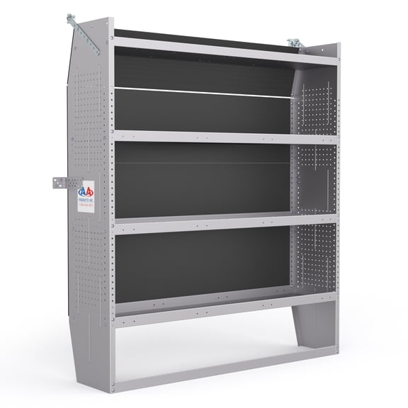 AA Products SH-6005 Steel Mid/ High Roof Van Shelving Storage System Fits Transit, NV, Promaster and Sprinter, Van Shelving Units, 52''W x 60''H x 13''D