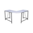 thumbnail image 1 of Escritorio en L Hometrends Blanco con estructura de Metal, 1 of 4