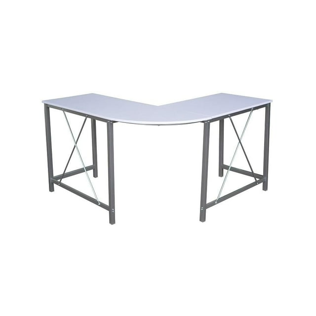 Escritorio en L Hometrends Blanco con estructura de Metal