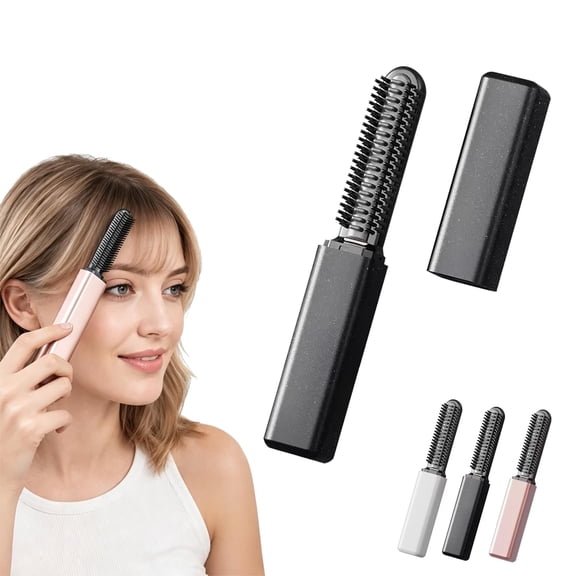 Portable Wireless Mini Bang Styling Comb, Cordless Mini Hair Straightener for Bangs and On-the-Go Styling