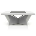 thumbnail image 3 of Furniture of America Duall Square Black Glass Top and White Wood Coffee Table, 3 of 7
