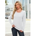 thumbnail image 2 of Asklazy Women's Sweater Lightweight Long Sleeve Soft Comfortable Pullover Tops Basic Knit,White,L, 2 of 8