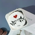 thumbnail image 4 of Creowell Sharks Heart Cross Stitch Travel Jewelry Box for Necklaces, Rings, Earrings - Bridesmaid Gift White, 4 of 5
