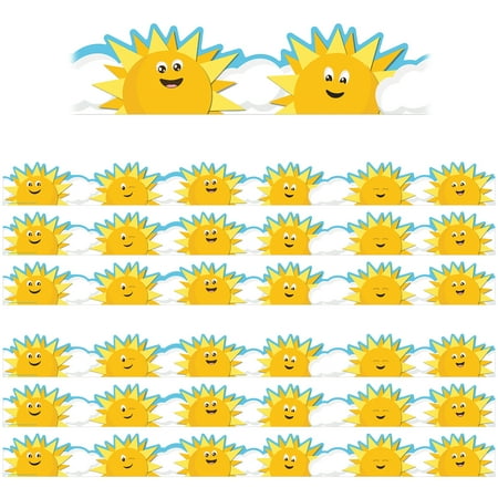 UPC: 0194629109005 | Eureka Growth Mindset Sun & Clouds Deco Trim Extra Wide Die-Cut 37 Feet Per Pack 6 Packs