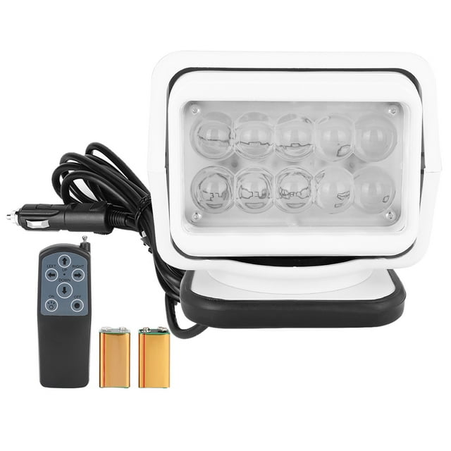 Foco de trabajo LED blanco de 50 W con control remoto para barco, coche, base magnética, iluminación exterior