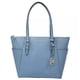 thumbnail image 1 of Michael Kors Bolso Tote Grande Charlotte de Piel Saffiano con Cremallera Superior para Mujer (35F0SCFT3L-denim), 1 of 10