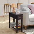 thumbnail image 2 of Giantex Narrow End Table, Slim Side Table w/Drawer, ightstand Bedside Table for Small Spaces, (2, Espresso), 2 of 8