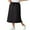01-Black, variant on JWD Women's Elastic High Waist Maxi Skirt - Back Slit Flowy Wrap Skirt with Pockets for Casual Work Black L