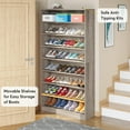 thumbnail image 5 of Tribesigns Tall Shoe Cabinet, 9 Tiers 40-45 Pairs Heavy Duty Wood Freestanding Shoe Storage Cabinet, 70.8'' Tall Shoe Cabinet with Open Storage for Entryway (Beige Gray), 5 of 5