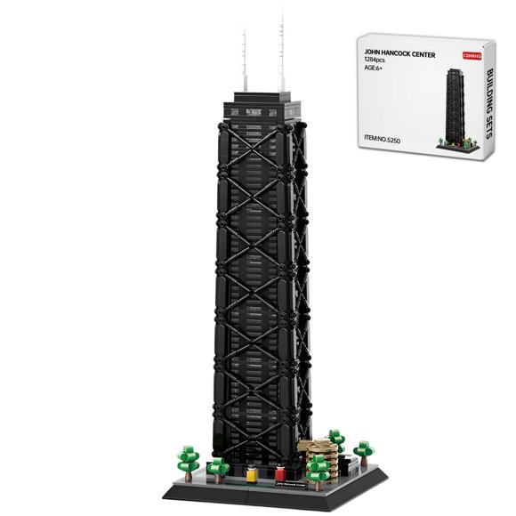 CSNRHG John Hancock Center Chicago Architecture Modèle Ensembles de Blocs de Construction les Monuments du Bureau Ensemble de Skyline Collection de Jouets pour Enfants Adultes 1284 Pcs