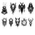 thumbnail image 2 of Autocollants Tatouage 3D Imperméables Crâne Gothique Réaliste pour Hommes Femmes Fêtes, 2 of 4