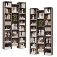 thumbnail image 3 of Homfa 2 Pieces Bookshelves, 71’’ Tall Three Row Bookshelf with Adjustable Shelves, 21-Cubes CD Display Storage Organizer Shelf for Living Room Home Office, Oak, 3 of 7