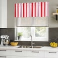 thumbnail image 5 of Red Pink Stripe Valances for Windows, Decorative Rod Pocket Window Valance Curtains, Geometric White Vertical Striped Short Curtain Drapes for Kitchen/Bathroom/Living Room, 2 Panels, 54" W x 18" L, 5 of 8