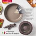 thumbnail image 4 of Batería de Sartenes Juego de 17 Piezas 2 sartenes 1 olla con recubrimiento antiadherente de granito gris con tapa 1 mango extraíble y 11 utensilios Co, 4 of 8