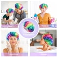 thumbnail image 4 of Gorro de ducha reutilizable para mujeres y niñas, lavable, empacable para viajes, gorro de pelo doble impermeable, forro de PEVA suave, gorro de ducha con estampado de flores de moda, 4 of 5