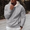thumbnail image 2 of TANYSU Men Fashion Sweatshirt Solid Color Long Sleeve Tops Round Neck Drawstring Hoodie Sports Pocket Winter Pullover Soft Male Casual Athletic Dailywear, 2 of 6
