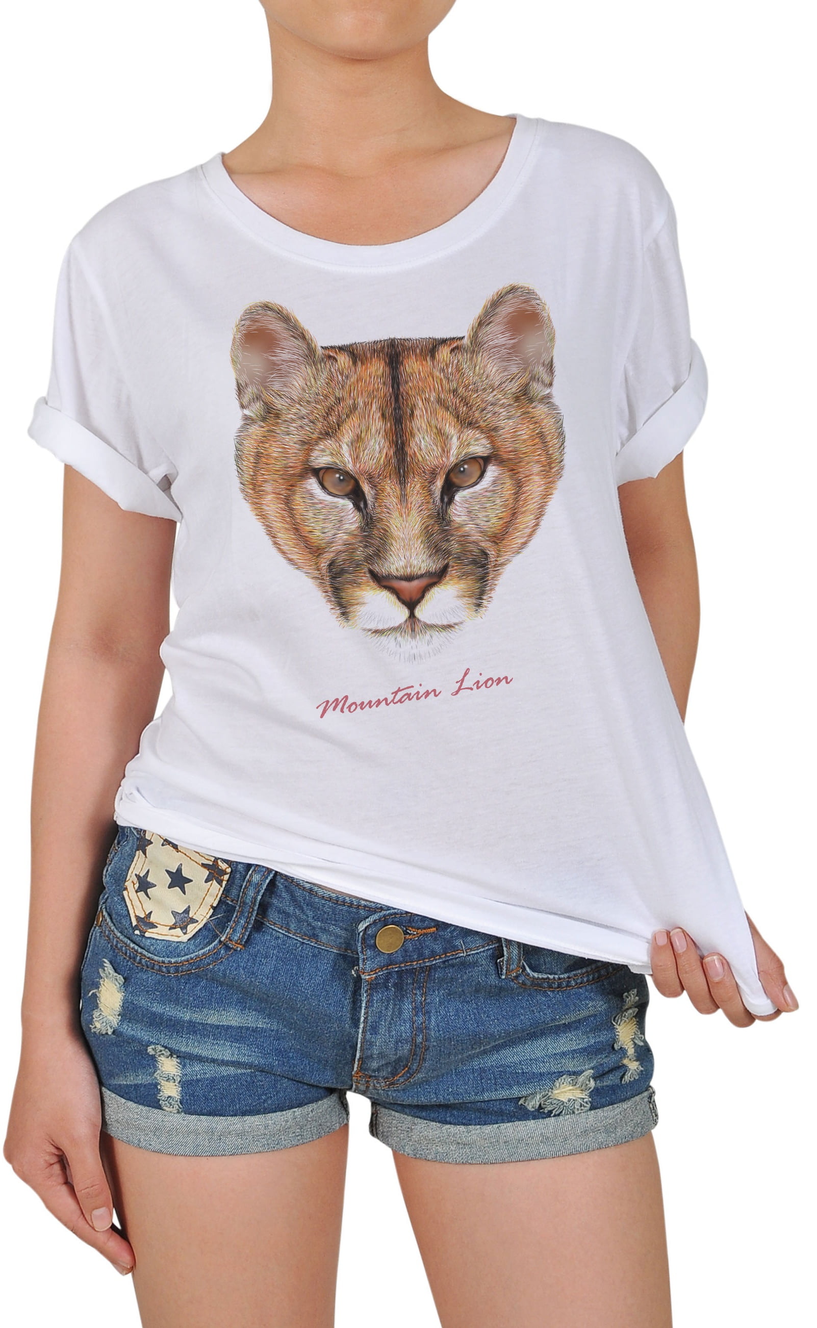 Vietsbay Portrait Of A Mountain Lion Printed 100 Cotton Tshirt WTS