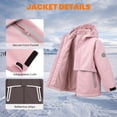 thumbnail image 6 of Kids Fleece Lined Rain Jacket Boys Girls Hooded Lightweight Windbreaker Coat for School and Outdoor Play, 6 of 8