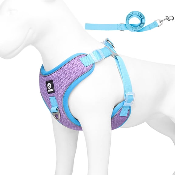 No Pull No-Choke Dog Vest Harness Padded Adjustable Dog Chest Strap for Outdoor Walking Travelling Traning Assistance A48