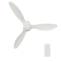 Smaair 52"  White Low Profile Ceiling Fan with Light LED 3 Blades Remote by Wifi APP