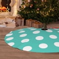 thumbnail image 2 of Cauagu 30" Christmas Tree Skirt Teal Turquoise And White Polka Dot Pattern Christmas Tree Decorations Tree Mat for Xmas Decorations Occasion Holiday Home Decor -30", 2 of 7