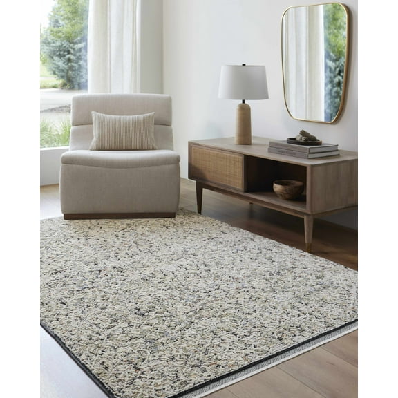 Hauteloom Haran Living Room, Bedroom Area Rug - Traditional - Cloud Gray - 18" Sample
