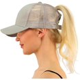thumbnail image 1 of LAICAIW Ponytail Baseball Cap Messy High Bun Adjustable Mesh Trucker Sun Hat for Women, 1 of 4