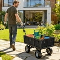 thumbnail image 2 of Outsunny Garden Wagon Cart with Removable Liner, Quick-Release Sides, 2 of 10