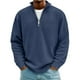 thumbnail image 2 of pstuiky Tops de hombre Camisetas casuales de manga larga a la moda para hombre, cuello alto acanalado, cremallera de un cuarto, manga larga, cuello alto, camiseta/camiseta, 2 of 3