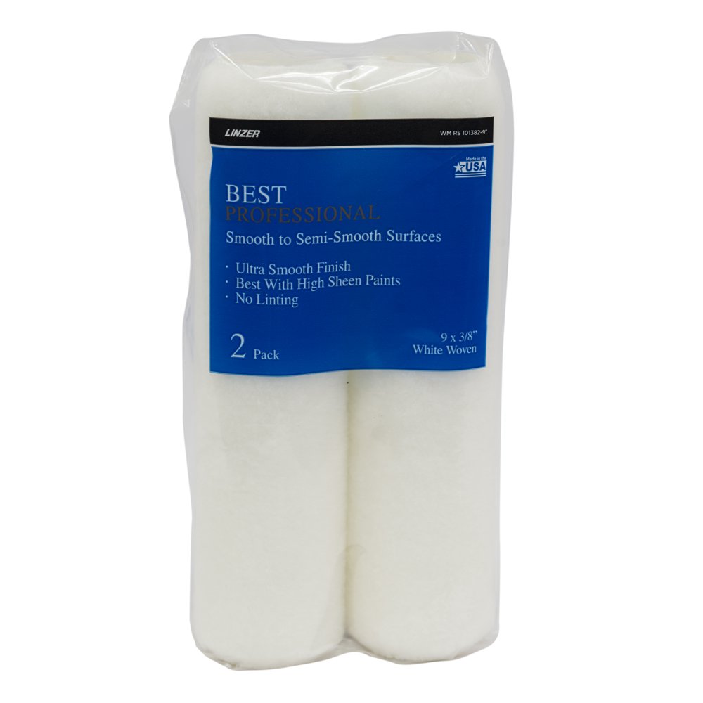 Linzer BEST Professional 9 X 3 8 In White Woven Paint Roller Covers 2 linzer-best-professional-9-x-3-8-in-white-woven-paint-roller-covers-2