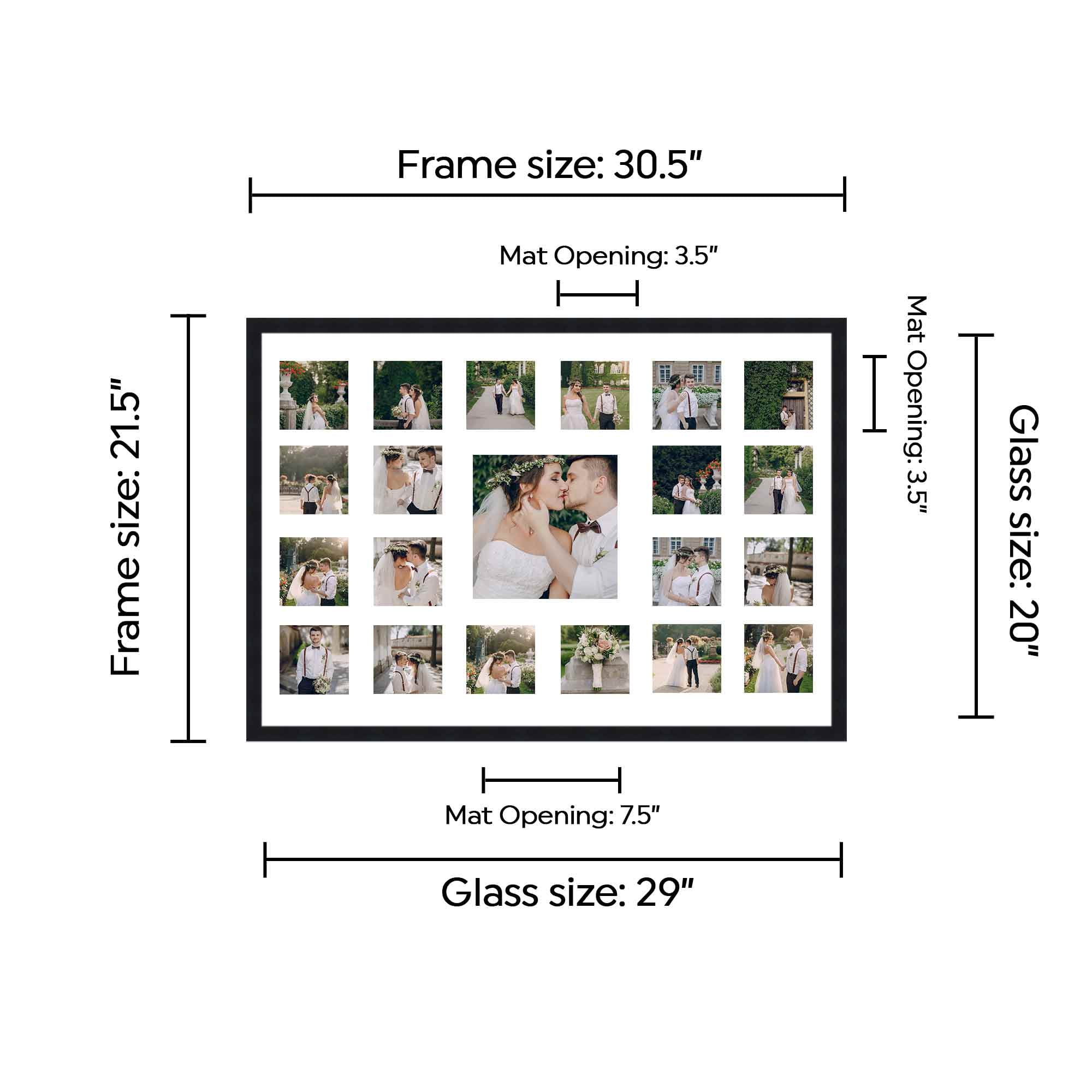 GLM Farmhouse Window Frame Holds Four 4x6 and 5x7 Photos, Farmhouse Picture  Frames With Mat and Glass, Photo Collage Frame and Rustic Farmhouse Decor  (White) 