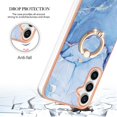 thumbnail image 4 of 360 Degree Rotating Ring Stand Case for Samsung Galaxy A14 5G,Dteck Shockproof Marble Patterned TPU Case Kickstand Slim Back Cover, Blue, 4 of 6