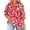 ZB-Red-tops, variant on Inverlee Womens Plus Size Cherry Blossom 3/4 Sleeve Crewneck Shirts Mint Green Floral Tops Casual Loose Fit Blouses Daily Wear Tunic Light Blue XXL