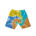 thumbnail image 2 of Ben Din Clothing Men's Tie Dye Swim Trunks Cotton Beach Shorts, Orange, 2 of 9