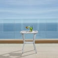 thumbnail image 4 of PARKWELL Outdoor Side Table with All-Weather Wicker Shelf - Rattan Tea Tables with Glass Top - Square Offwhite, 4 of 6