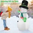 thumbnail image 2 of Muñeco de nieve inflable de Navidad de 7 pies, decoración de patio al aire libre, hombre de nieve con luces LED y sombrero negro, decoración exterior de invierno para fiestas, patio, jardín, césped, r, 2 of 5