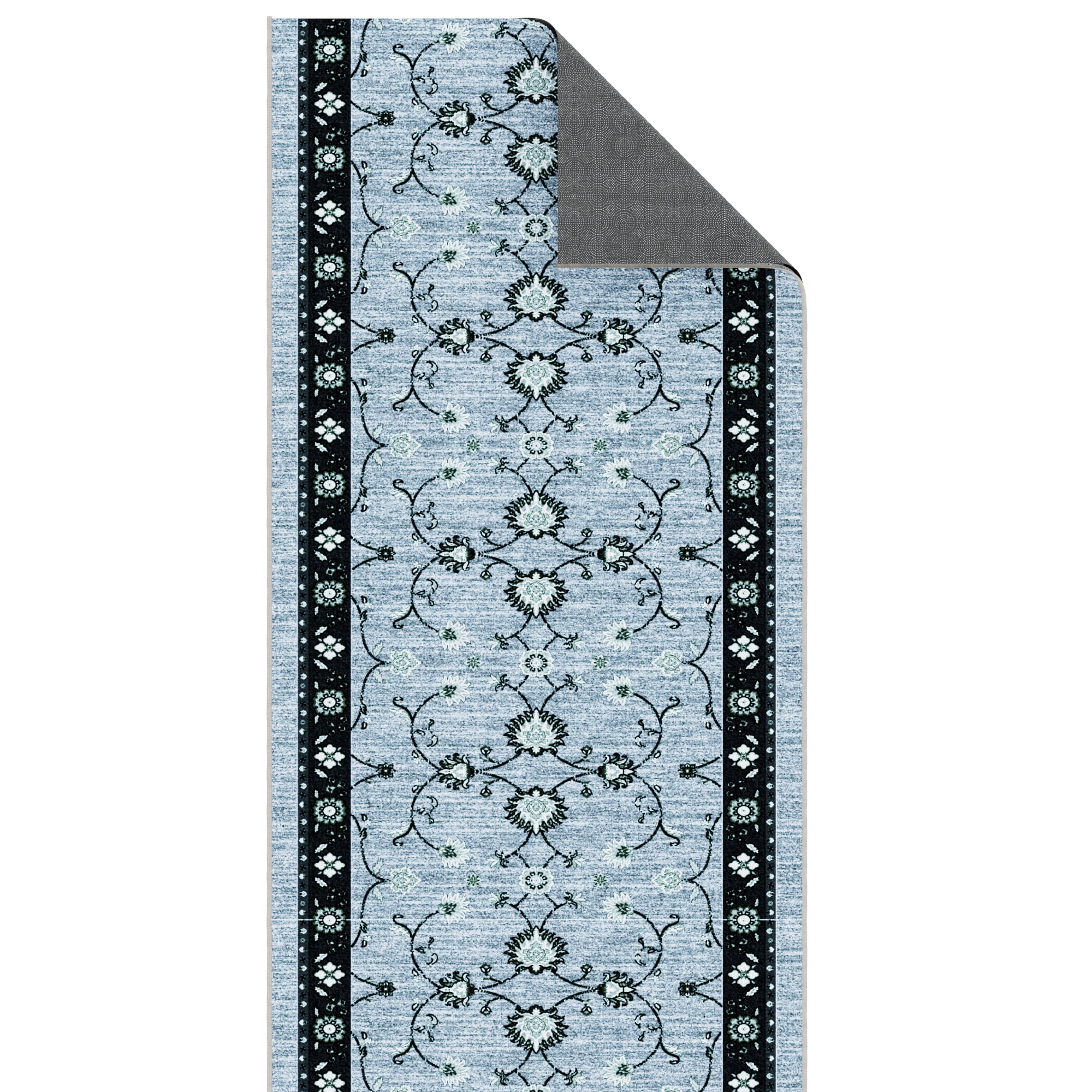 Ottomanson Aisle Runner Rug 2'7" x 43' Soft Non-Slip Indoor Rug, Mahal Blue