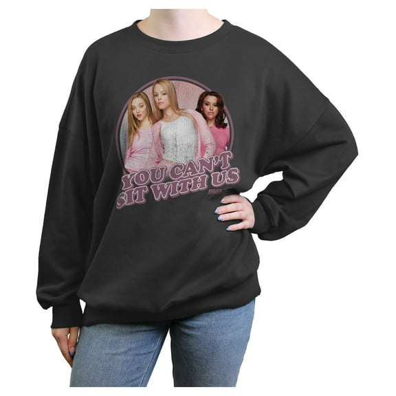 Junior's Mean Girls The Plastics You Can't Sit With Us Portraits Sweatshirt Charcoal Medium