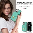 thumbnail image 6 of Allytech Case for iPhone 13 Pro, [Large Capacity] Wallet Case with Card Slots & Zipper Pocket, Premium PU Leather Metal Snap Kickstand Shockproof Case with Shoulder Strap, Mint, 6 of 7