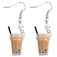 thumbnail image 1 of Pendientes colgantes de té con leche y perlas, pendientes de simulación, gancho para la oreja de té con leche y perlas, 1 of 6