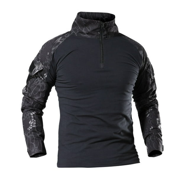 Traje de entrenamiento de manga larga de camuflaje Camiseta de manga larga para hombre Pompotops oipoqjl8431
