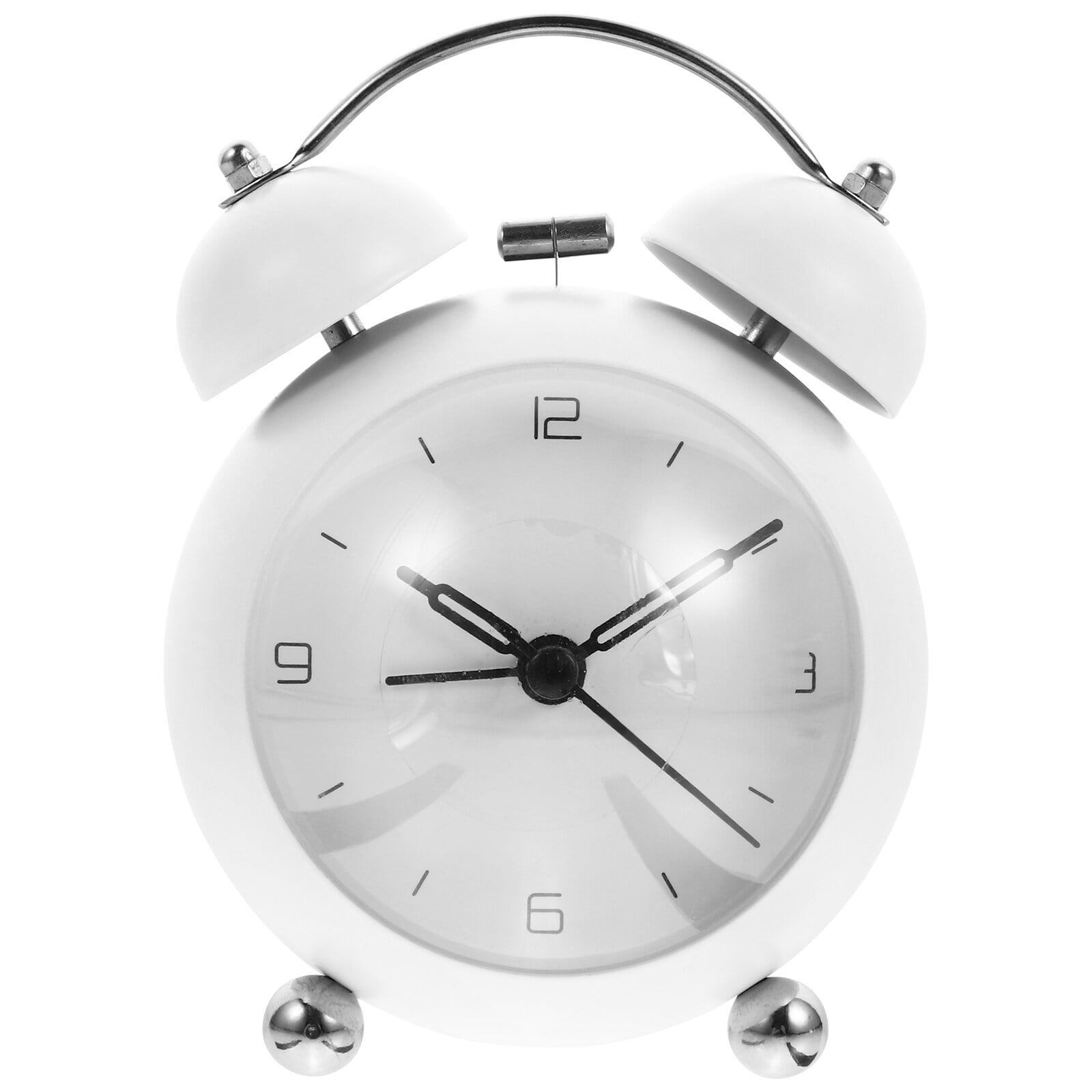 Homemaxs Tabletop Ring Bell Clock Metal Alarm Clock Silent Desk Alarm