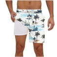 thumbnail image 2 of PNTUTB Hawaiian Men's Summer Fashion Printed Casual Elastic Drawstring Pockets Double Layer Beach Shorts, 2 of 6