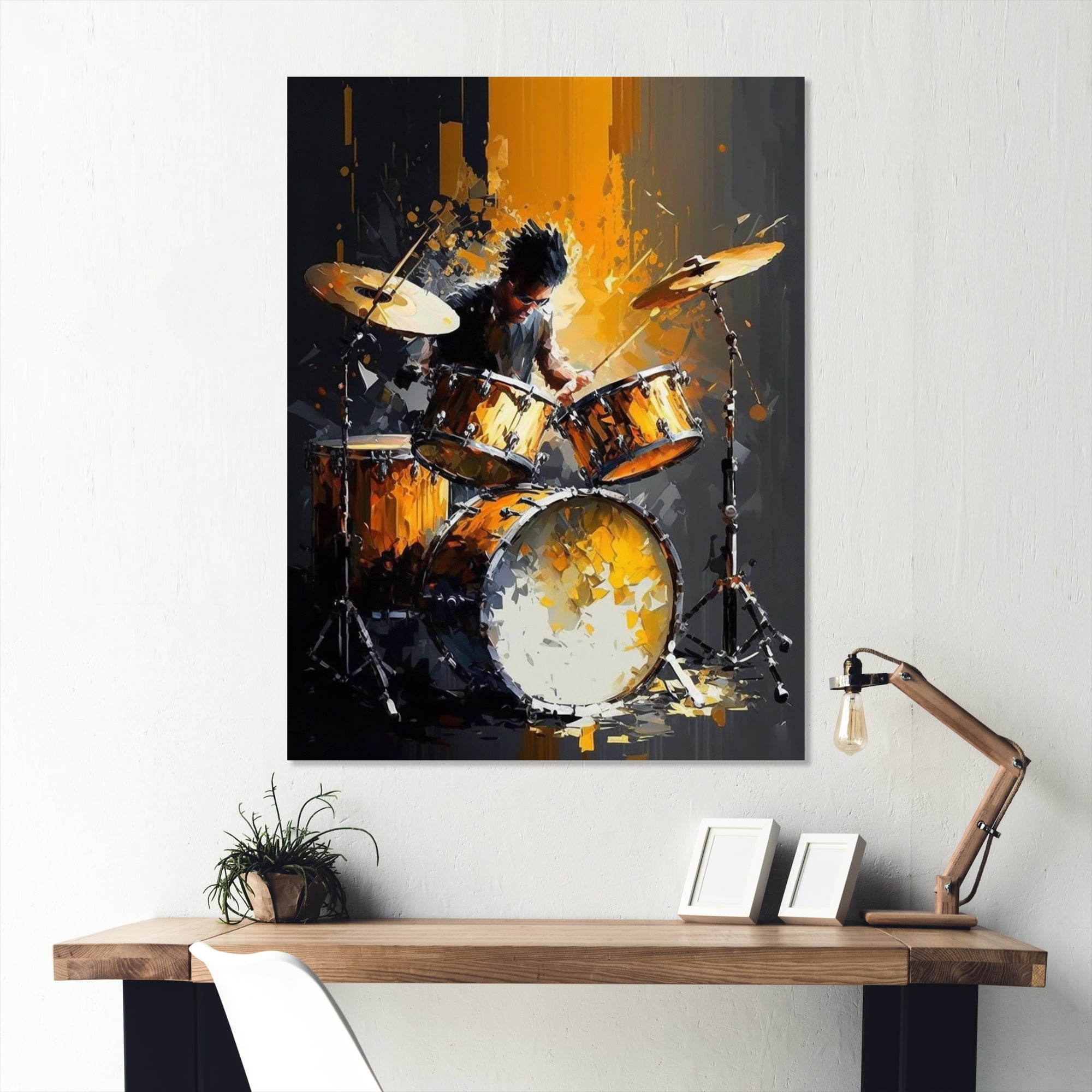 Designart Drummer On Stage Canvas Wall Art