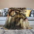 thumbnail image 2 of PRATYUS Capricorn Zodiac Wall Art Blanket Printed Throw Blanket for Kids Child Adults Soft Warm Flannel Blanket for Bed and Couch Bedroom Decor 60x80in, 2 of 6