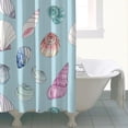 thumbnail image 4 of Marine Life Shower Curtain - Cute Spiral Seashell Coral Fish Design Waterproof Fade-Resistant Hotel Style Bath Curtain 72x72 Inch, 4 of 5