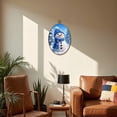 thumbnail image 5 of Canvas Wall Art Snowman Winter Let It Snow Blue Outside Yard Decoration Blue Knitted Oval Framed Canvas Prints Vintage Wall Hanging Decor for Home Decorations 8.6"x11.4", 5 of 7