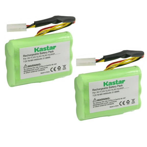 Kastar XV11 Battery (2 Pack), Ni-MH 7.2V 4400mAh, Replacement for Neato XV-13, Neato XV-14, Neato XV-15, Neato XV-21, Neato XV-25, XV Essential, XV Signature, XV Signature Pro