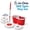 Red, variant on Spin Mop and Bucket with Wringer Set, 360° Spin Mop System, 3 Microfiber Refills, Adjustable Handle, Heavy-Duty Plastic, Space-Saving for Vinyl Floors