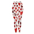 thumbnail image 6 of Ecqkame Women's Valentines Day Leggings Hearts Print Yoga Sports Fitness Pants Casual Hip Stretch Tight Pants Red M, 6 of 9